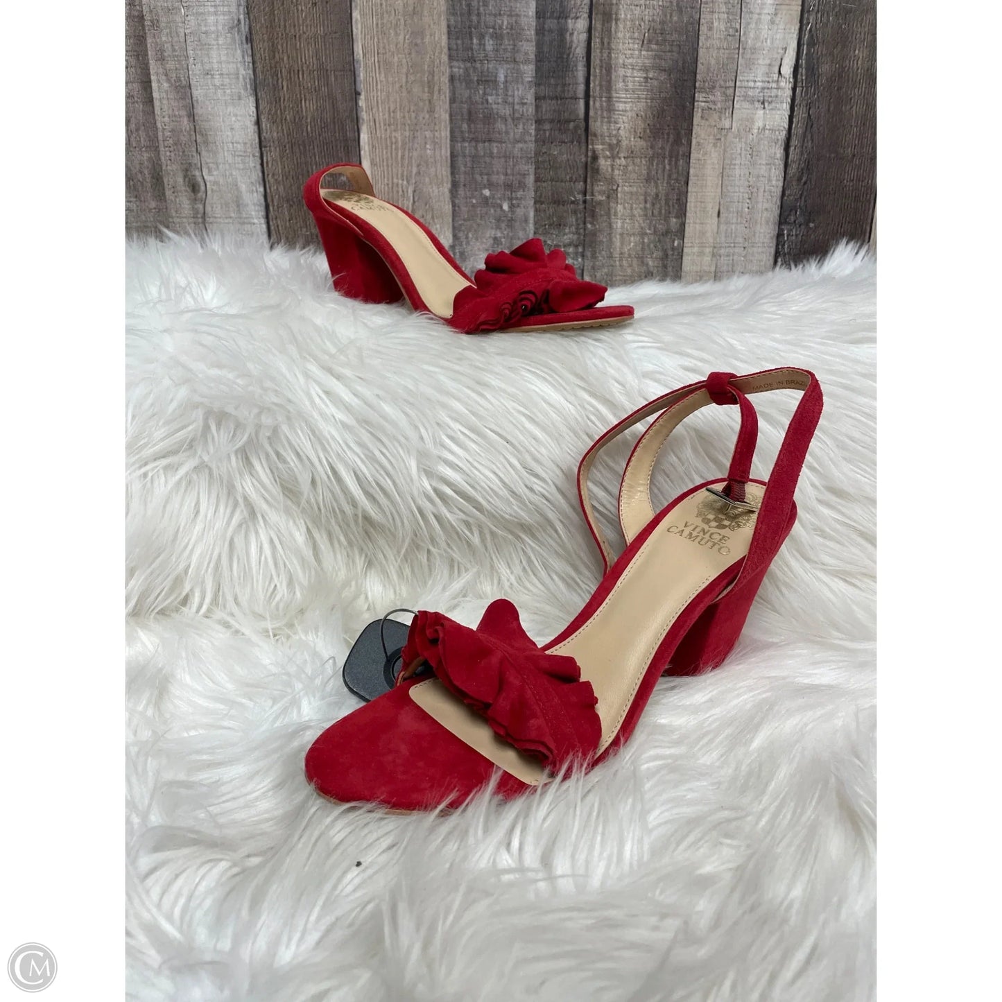 Sandals Heels Block By Vince Camuto In Red, Size: 9.5