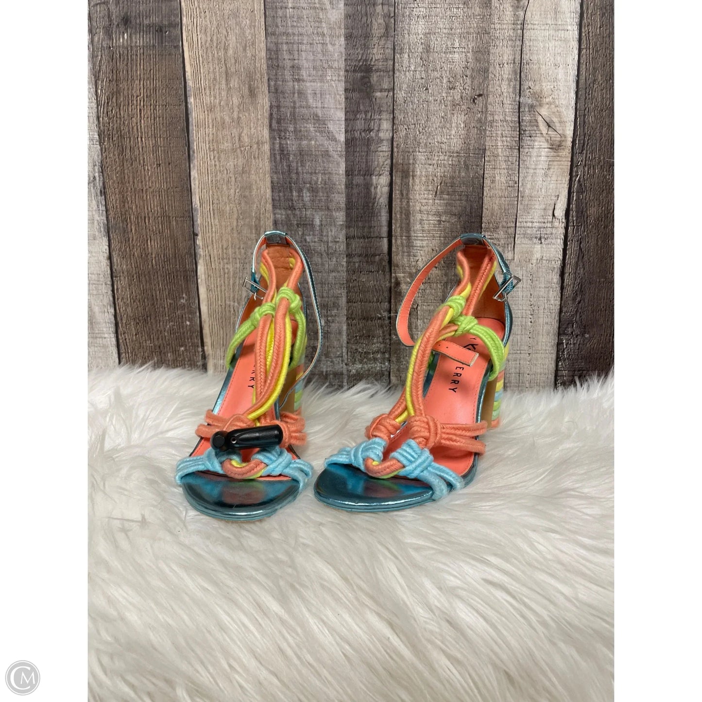 Sandals Heels Block By Cmc In Multi-colored, Size: 7.5