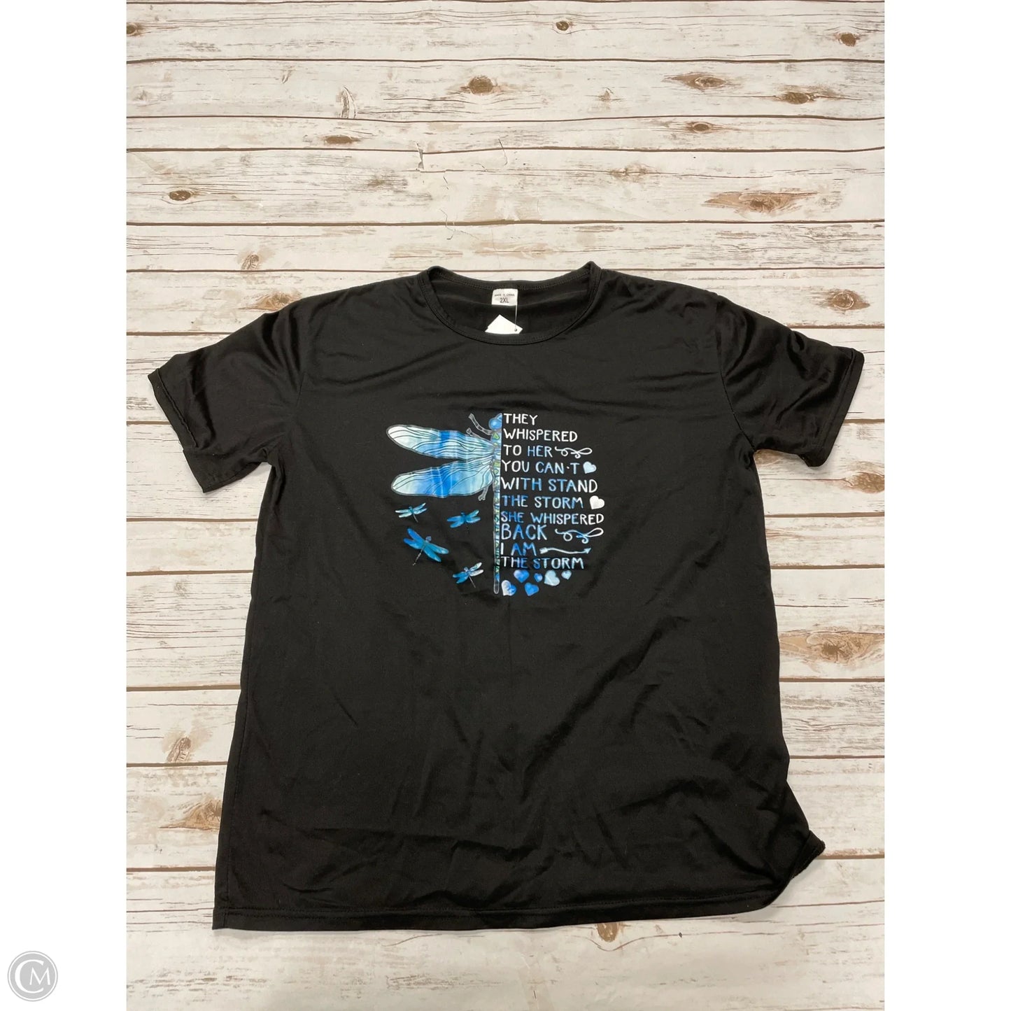 Top Short Sleeve By Cmf In Black, Size: 2x