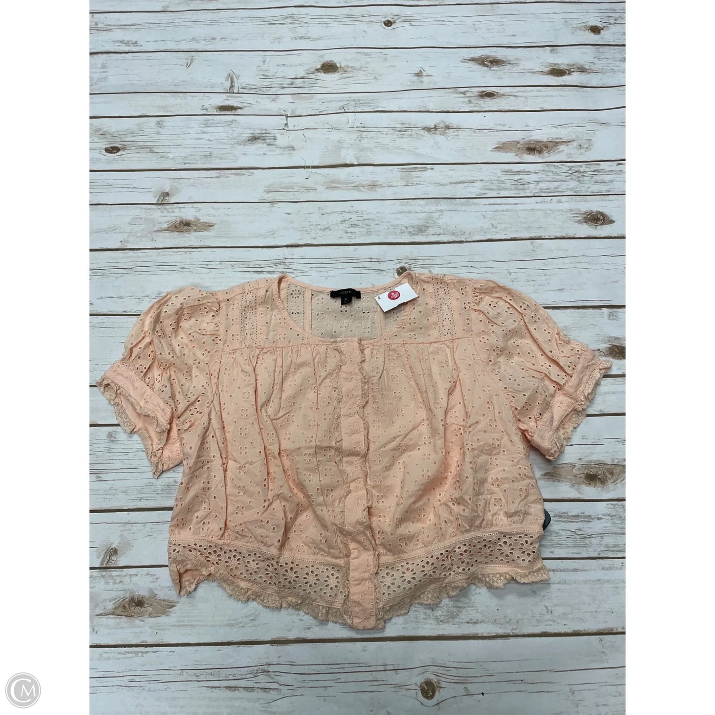 Top Short Sleeve By J. Crew In Peach, Size: Xl