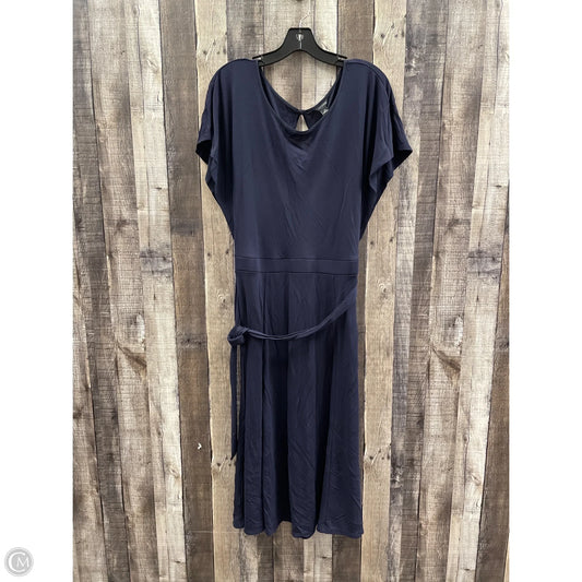 Dress Casual Midi By Ann Taylor In Navy, Size: M