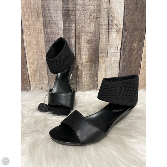 Sandals Heels Wedge By Simply Vera In Black, Size: 7