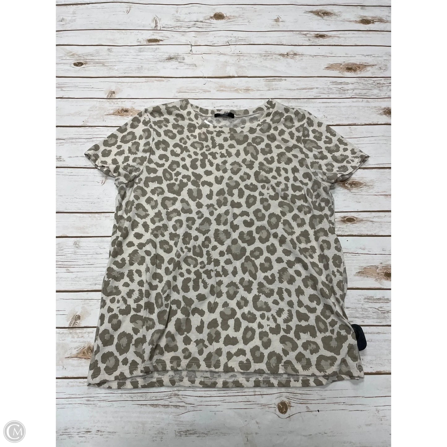 Top Short Sleeve By Cme In Animal Print, Size: L