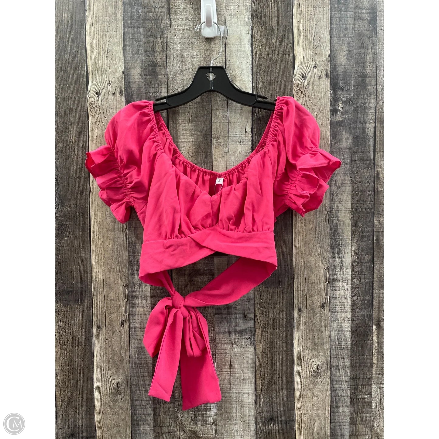 Top Short Sleeve By Cme In Pink, Size: S