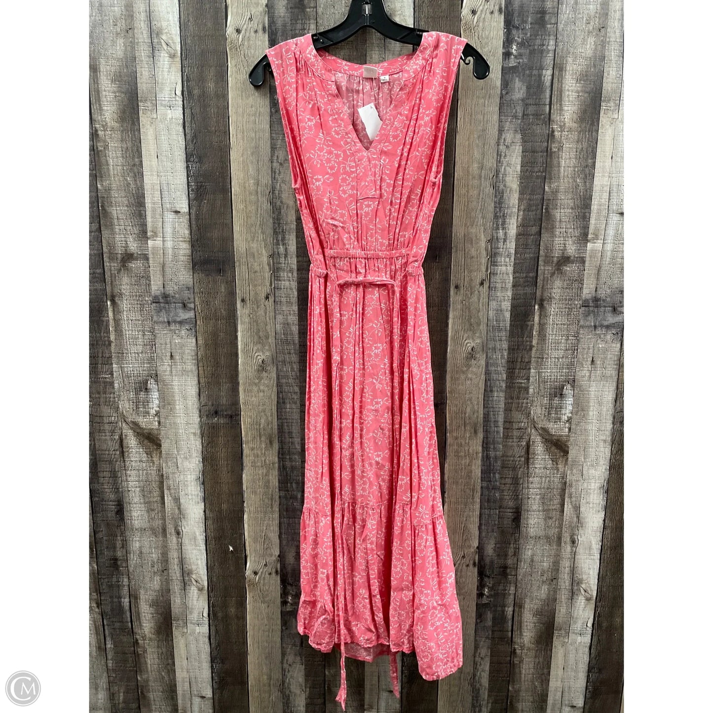 Dress Casual Maxi By Gap In Pink & White, Size: M