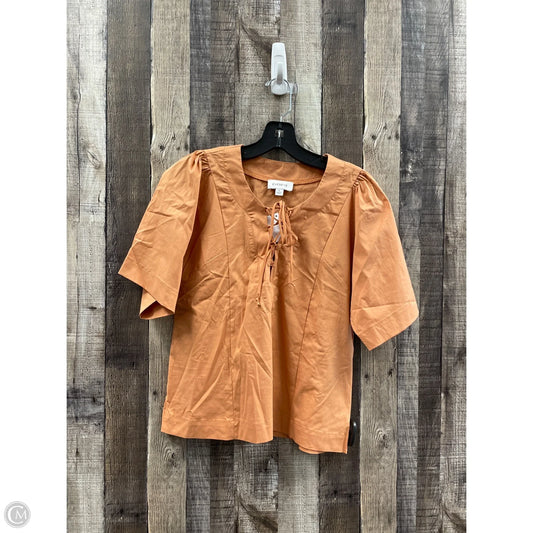 Top Short Sleeve By Evereve In Orange, Size: S