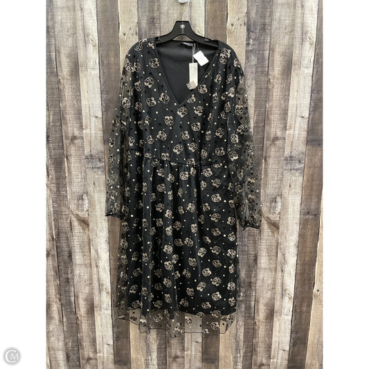 Dress Party Midi By Cme In Black & Gold, Size: 3x