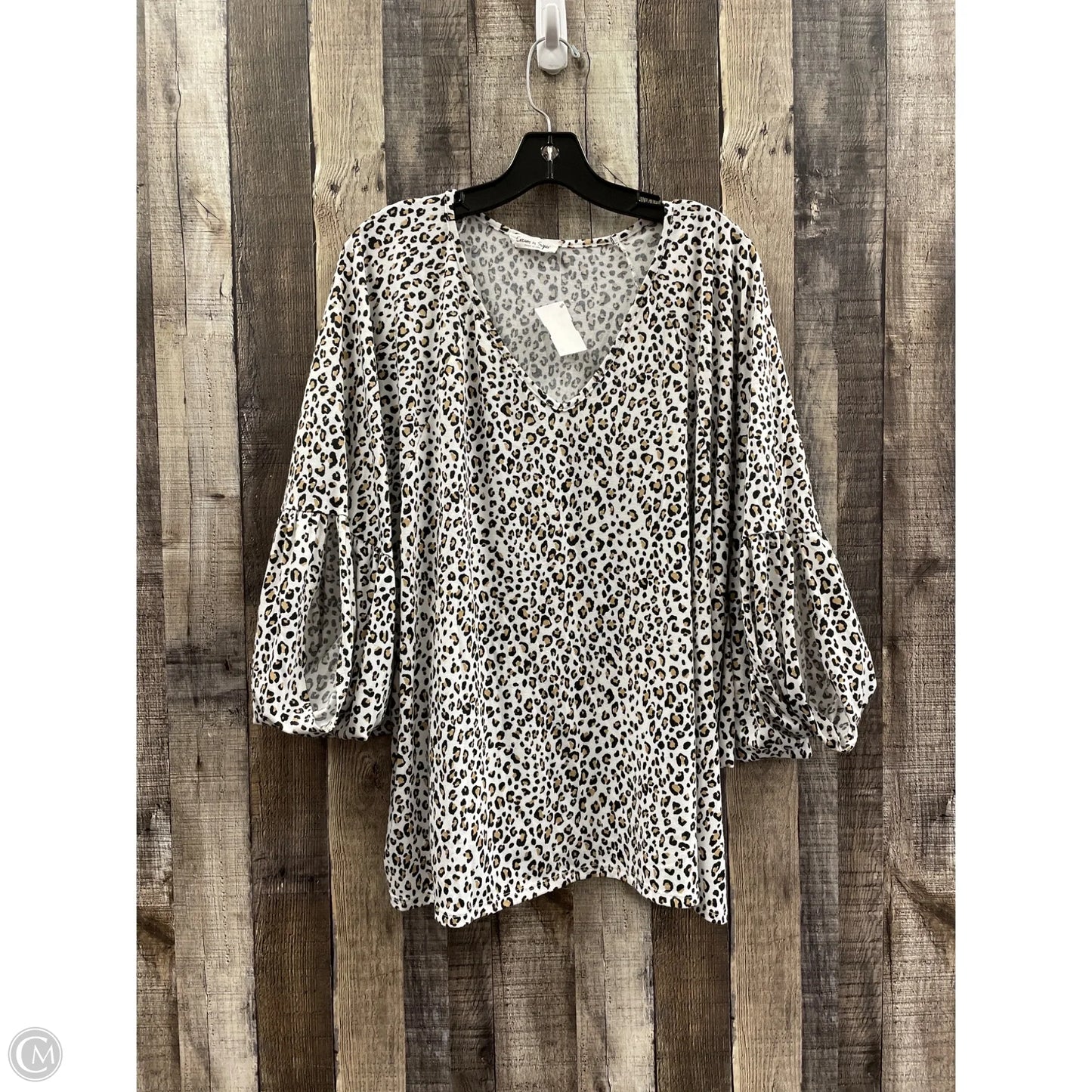 Top 3/4 Sleeve By Cme In Animal Print, Size: 2x