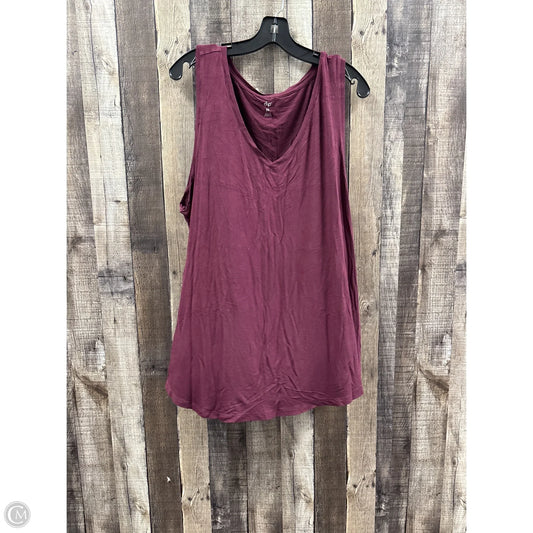 Top Sleeveless By Dip In Maroon, Size: 3x