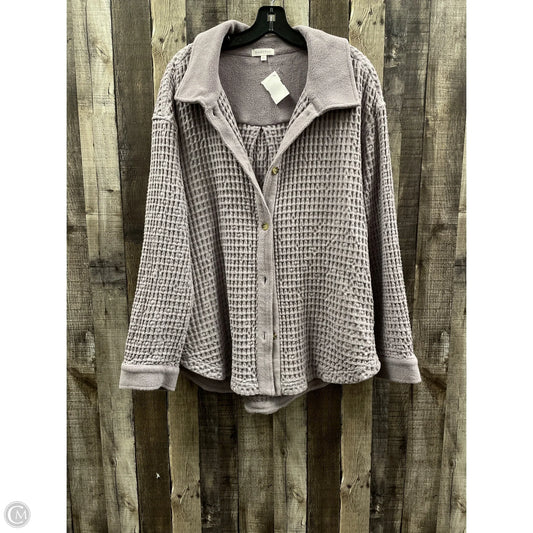 Jacket Shirt By Cme In Purple, Size: L