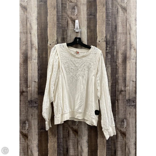 Top Long Sleeve By Pilcro In Ivory, Size: Xl
