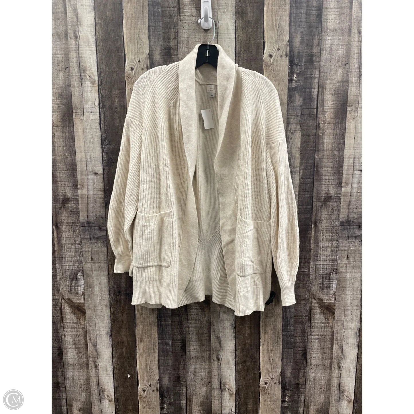 Sweater Cardigan By A New Day In Beige, Size: L