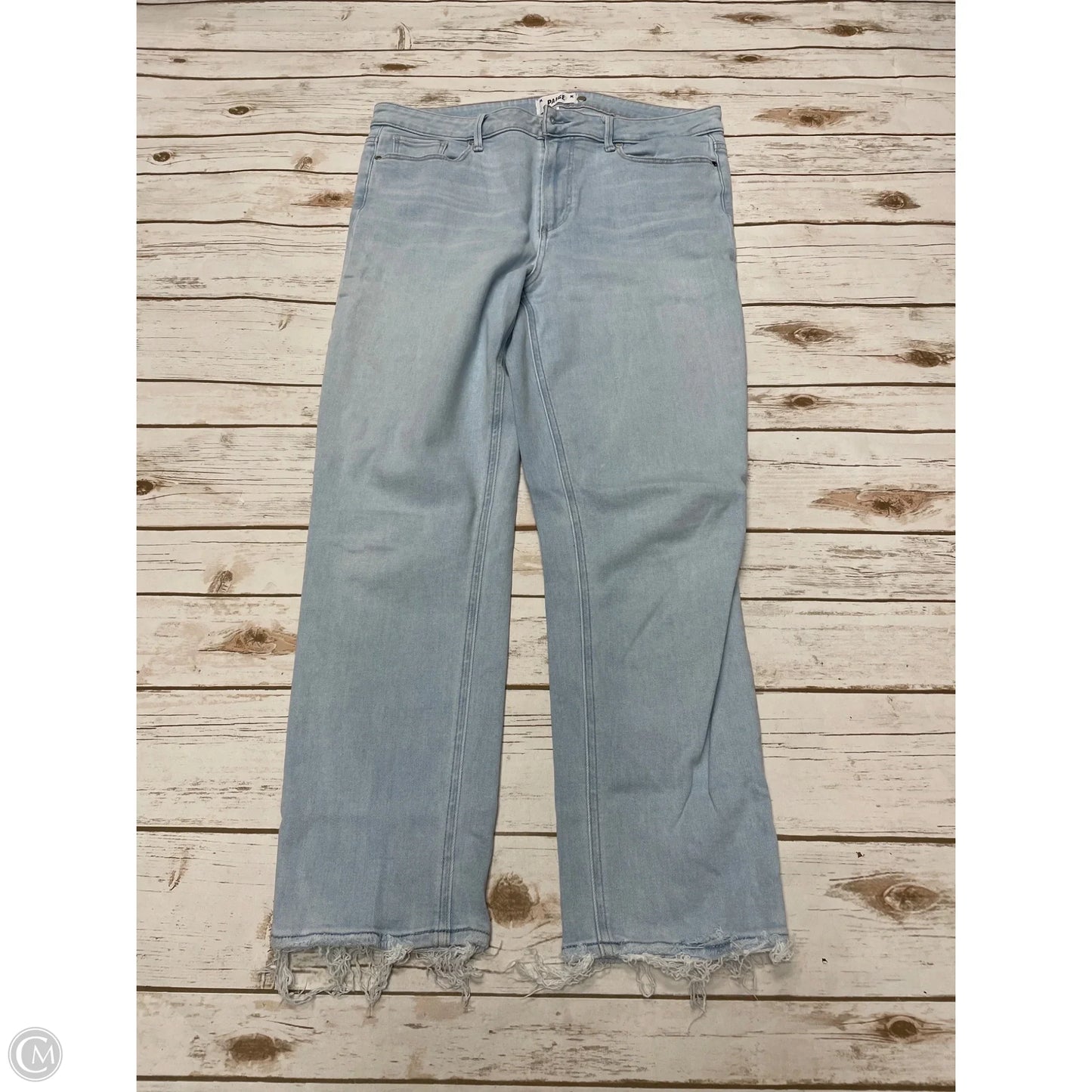 Jeans Straight By Paige In Blue Denim, Size: 14