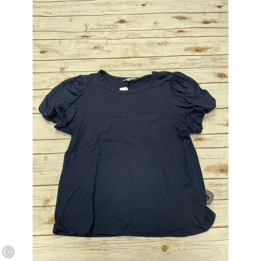 Top Short Sleeve Basic By Time And Tru In Navy, Size: L
