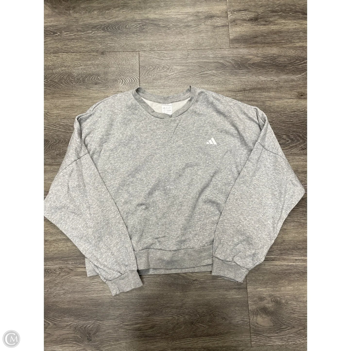 Athletic Sweatshirt Crewneck By Adidas In Grey, Size: Xl