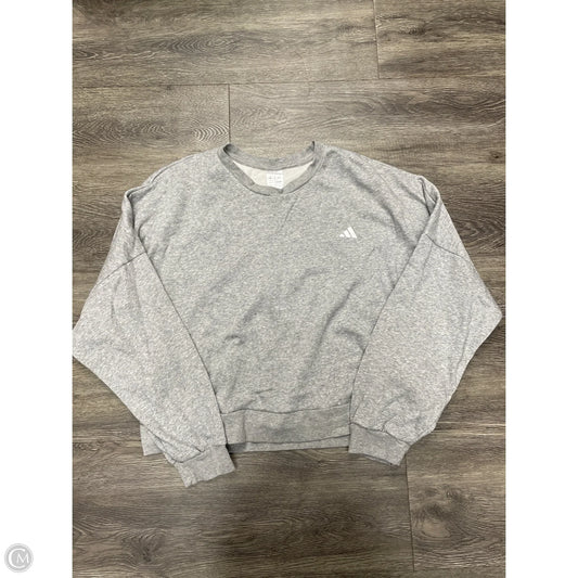 Athletic Sweatshirt Crewneck By Adidas In Grey, Size: Xl