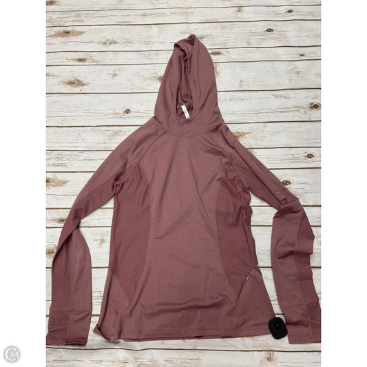 Athletic Top Long Sleeve Hoodie By Fabletics In Mauve, Size: M