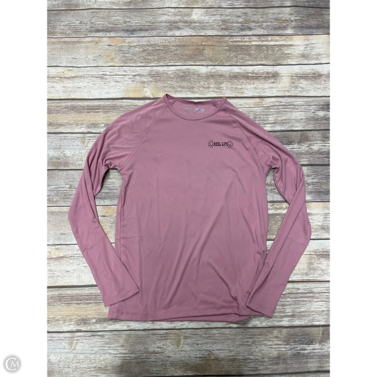 Athletic Top Long Sleeve Crewneck By Cme In Mauve, Size: M