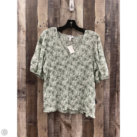 Top Short Sleeve By Nine West In Camouflage Print, Size: L