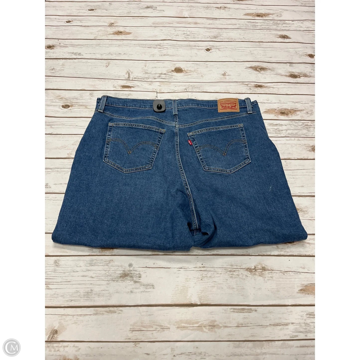 Jeans Straight By Levis In Blue Denim, Size: 18