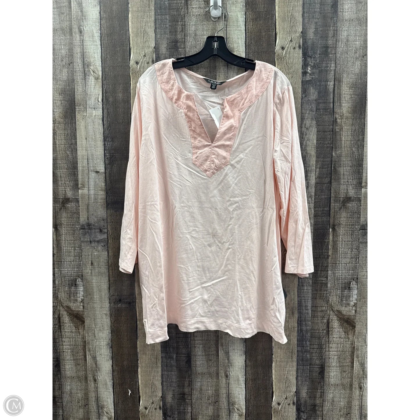 Top Long Sleeve By Lauren By Ralph Lauren In Pink, Size: 2x