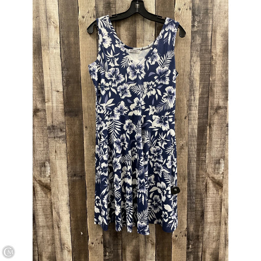 Dress Casual Midi By Cme In Blue & White, Size: L