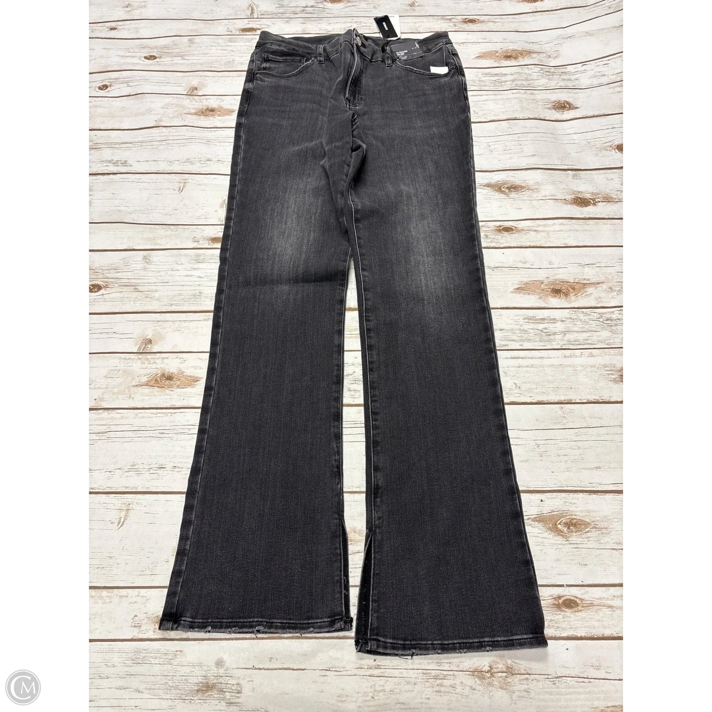 Jeans Flared By Express In Black Denim, Size: L