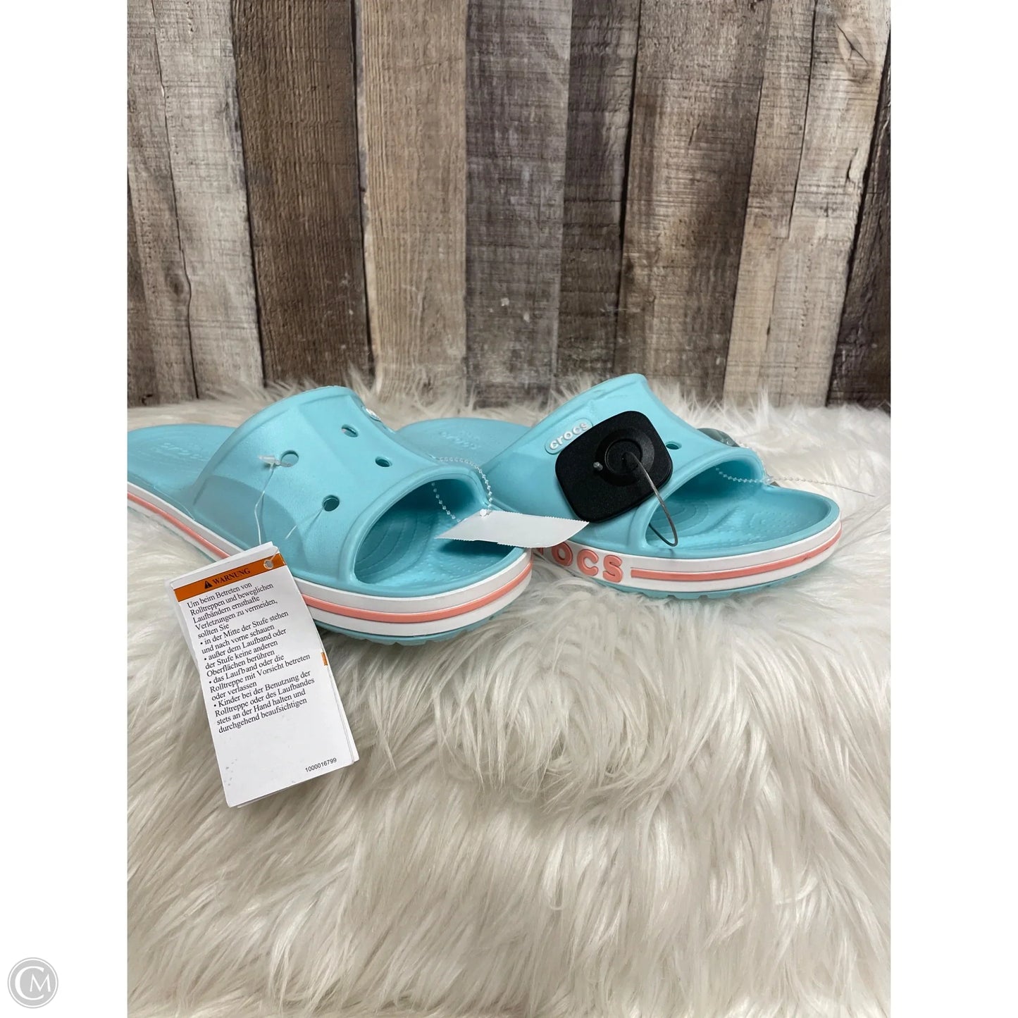 Sandals Flats By Crocs In Blue, Size: 8