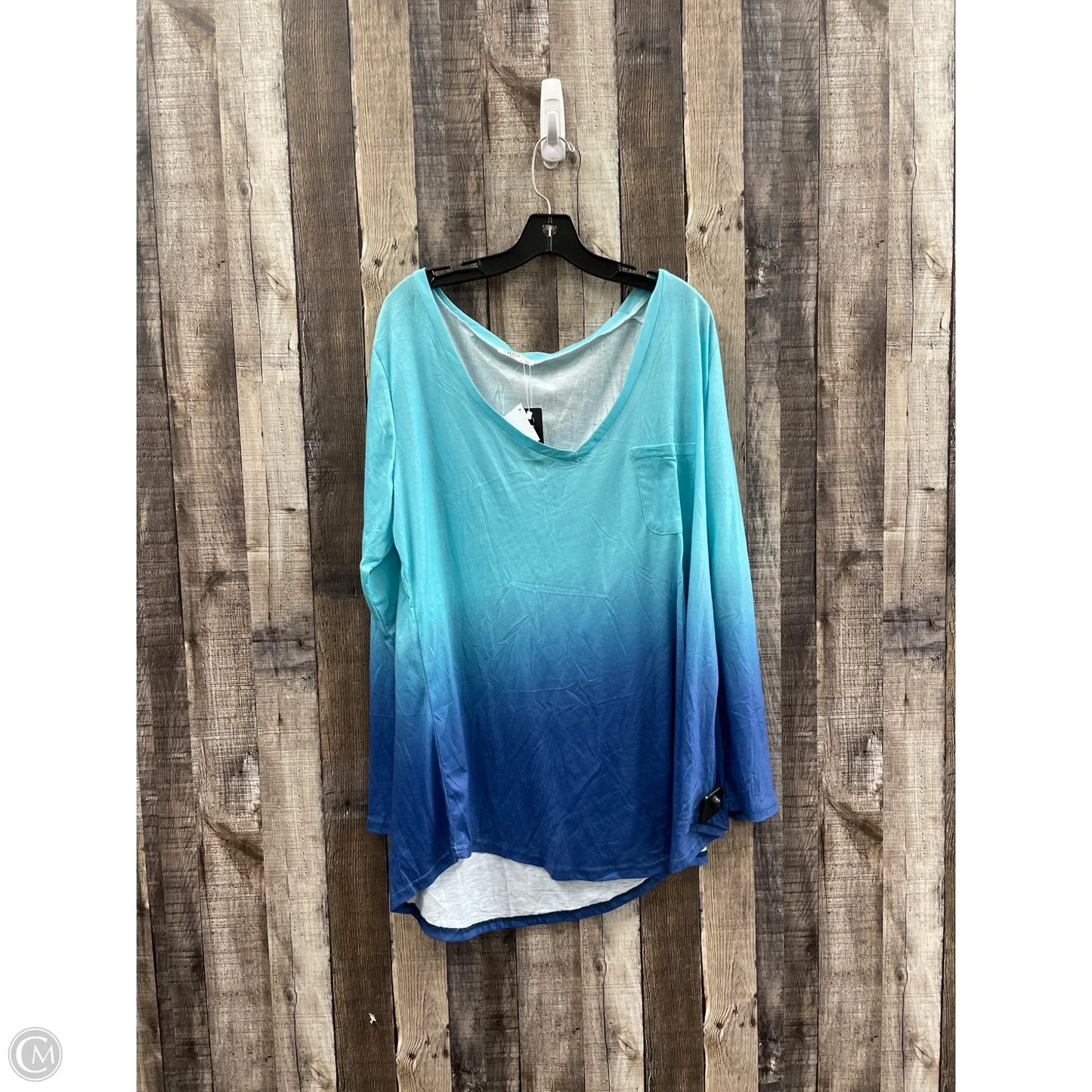 Top Long Sleeve By Cme In Tie Dye Print, Size: Xxl