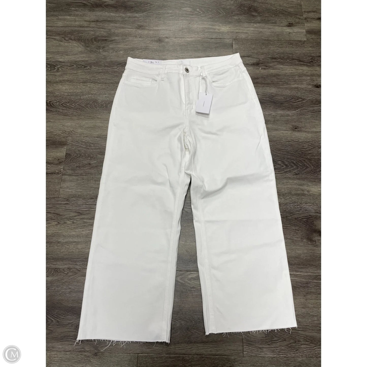 Jeans Wide Leg By Vervet In White Denim, Size: 16