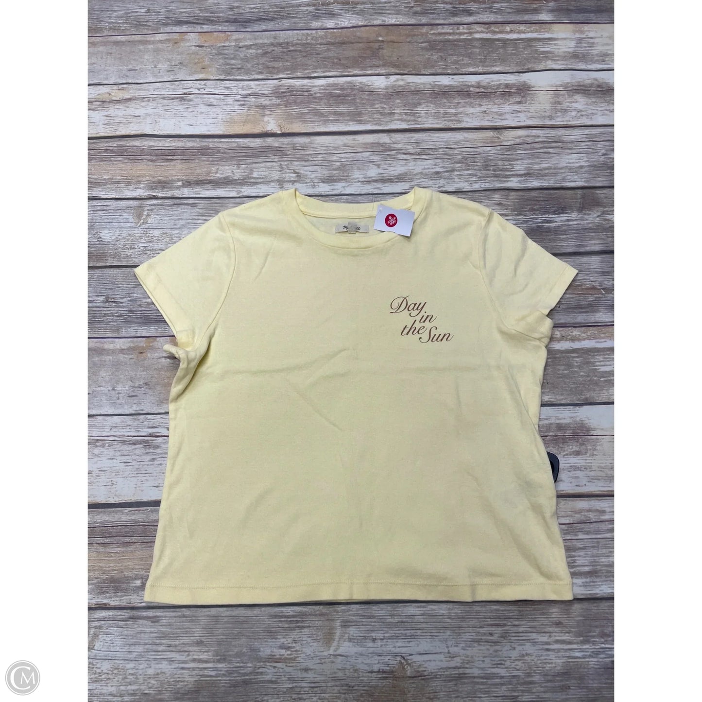 Top Short Sleeve By Madewell In Yellow, Size: Xl