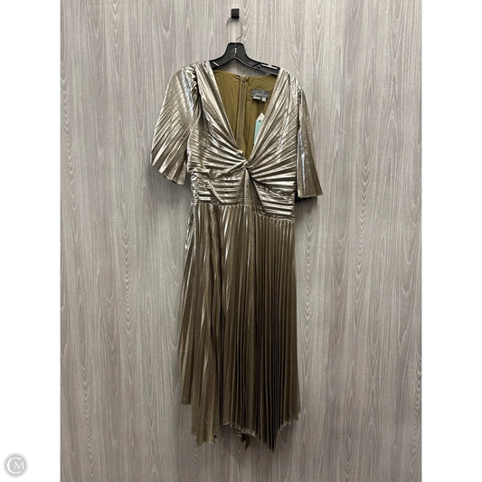 Dress Party Midi By Anthropologie In Green & Silver, Size: 1x