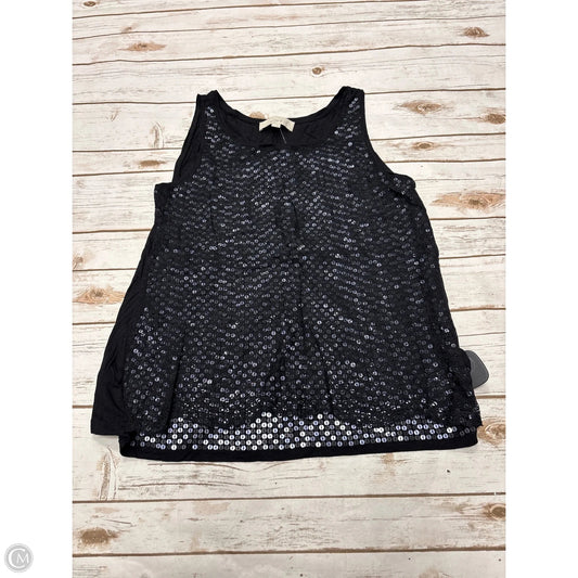 Top Sleeveless By Loft In Black, Size: L