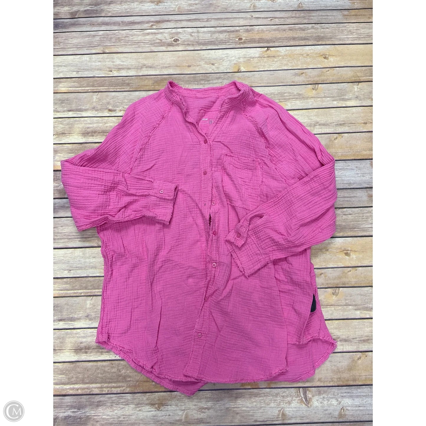 Top Long Sleeve By Aerie In Pink, Size: M