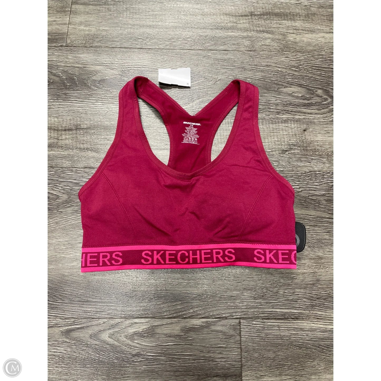 Athletic Bra By Skechers In Maroon, Size: L