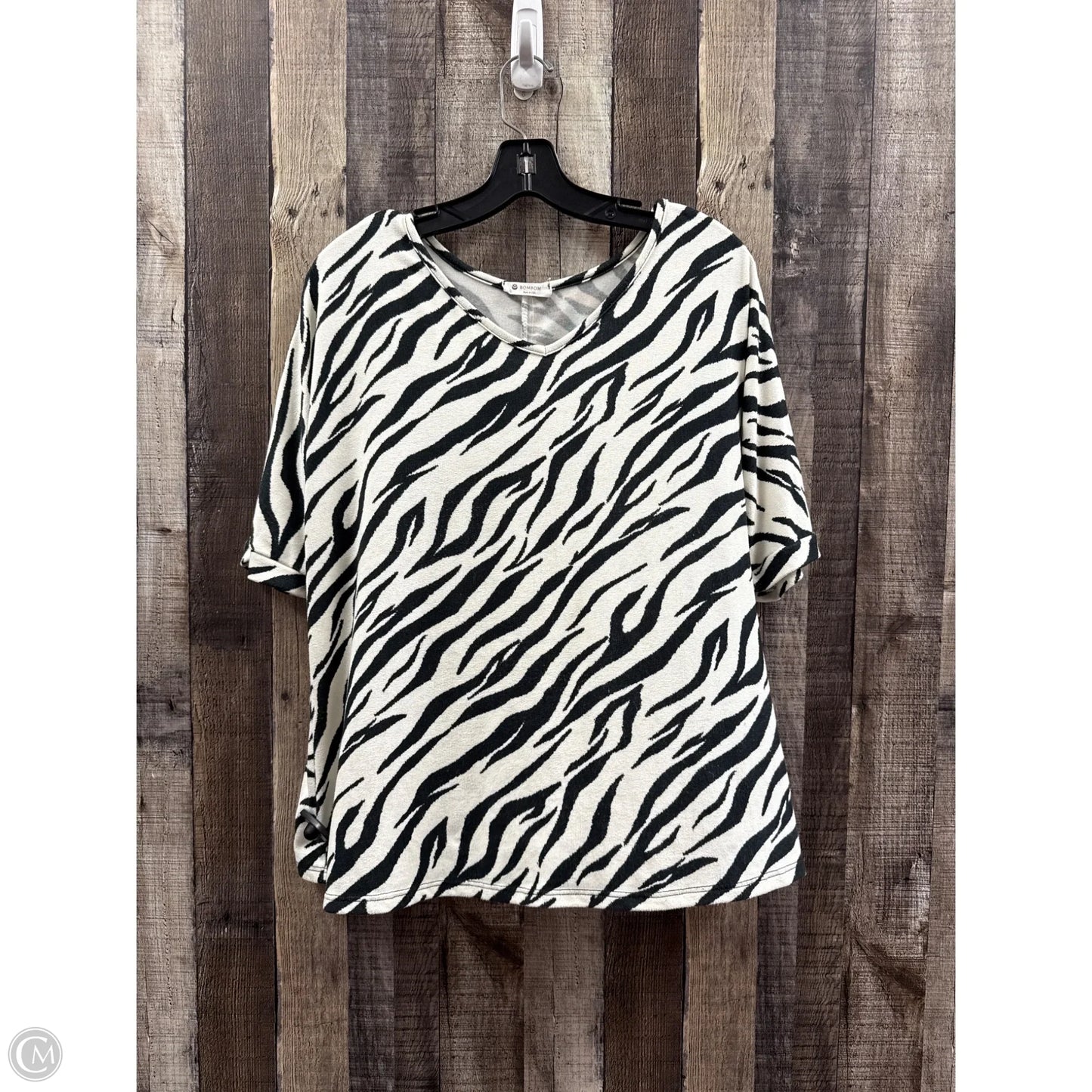 Top Short Sleeve By Bombom In Animal Print, Size: L