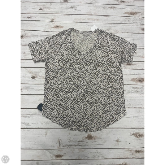 Top Short Sleeve By American Eagle In Animal Print, Size: M