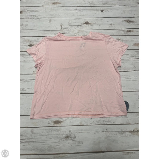 Top Short Sleeve By American Eagle In Pink, Size: L