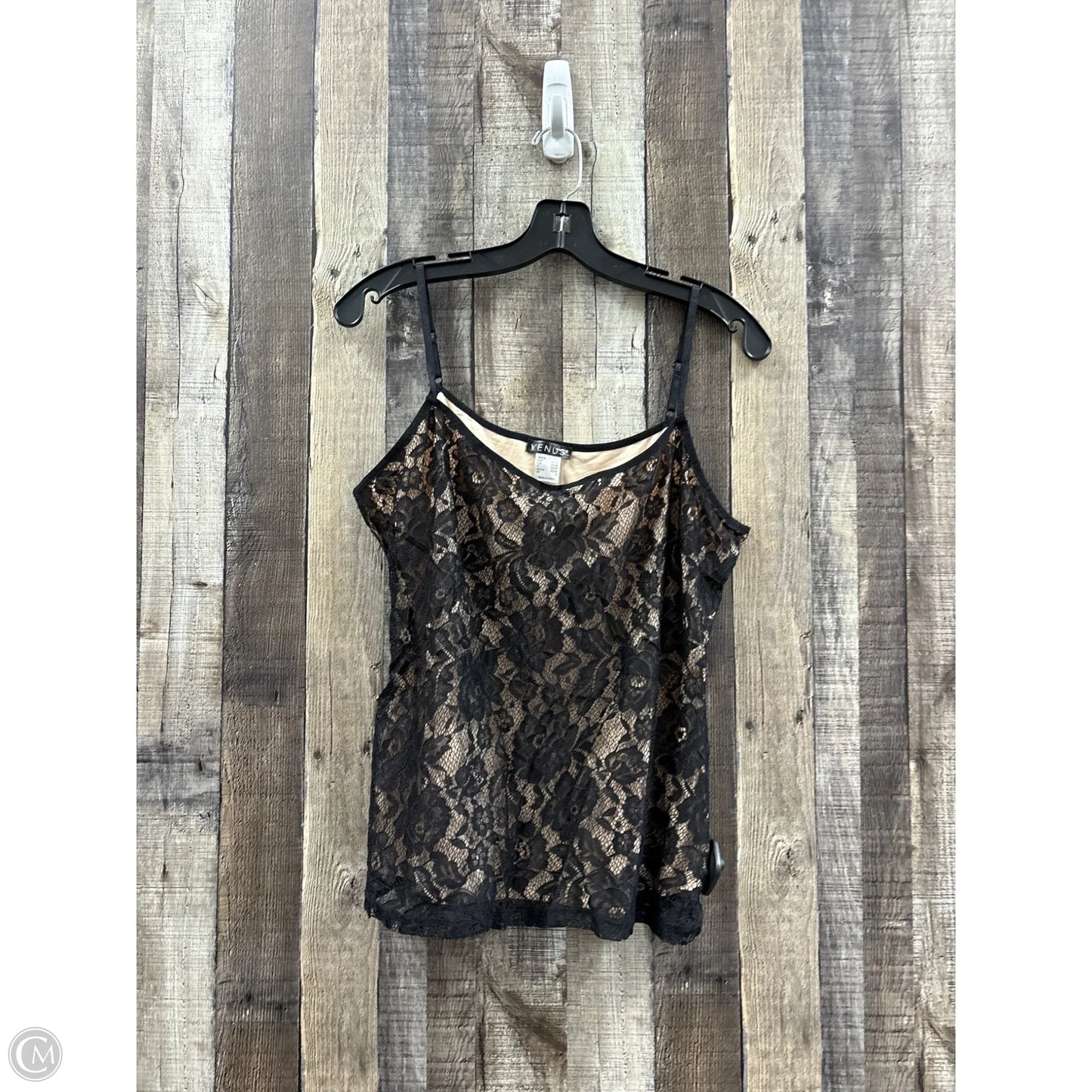 Top Sleeveless By Venus In Black & Tan, Size: L