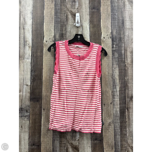 Top Sleeveless By Staccato In Cream & Pink, Size: L
