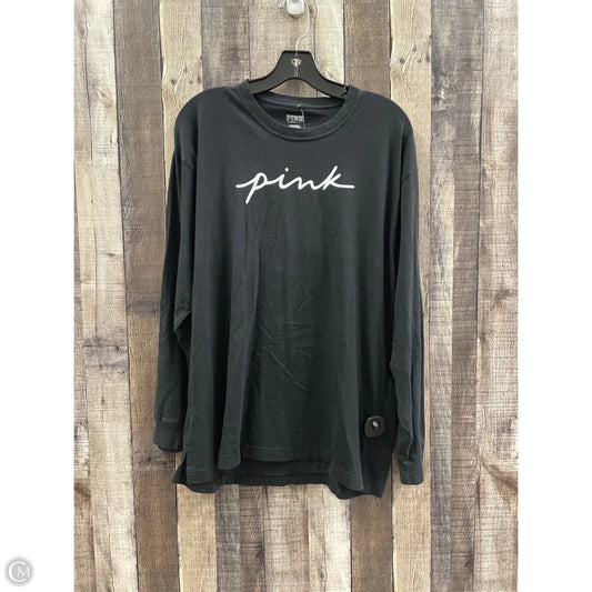 Top Long Sleeve By Pink In Black, Size: L