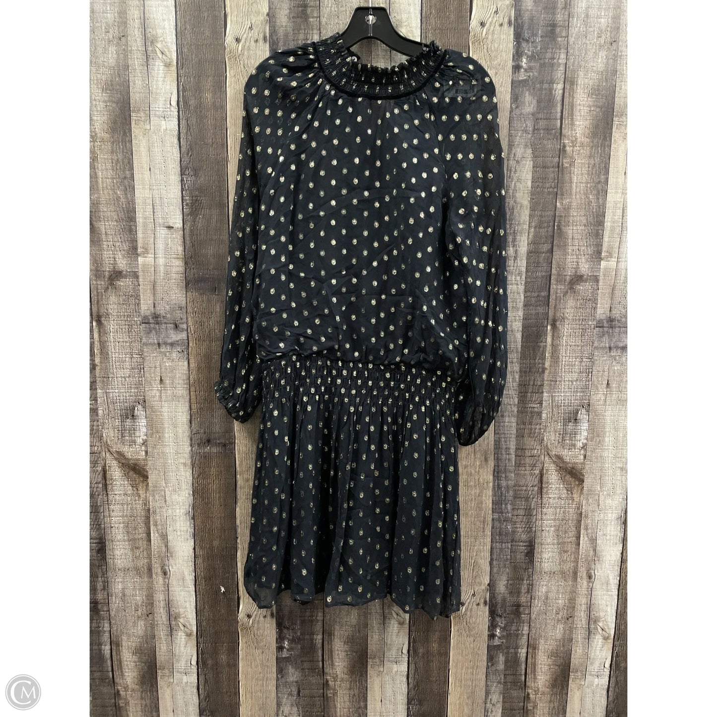 Dress Casual Midi By Velvet By Graham & Spencer In Black & Gold, Size: M