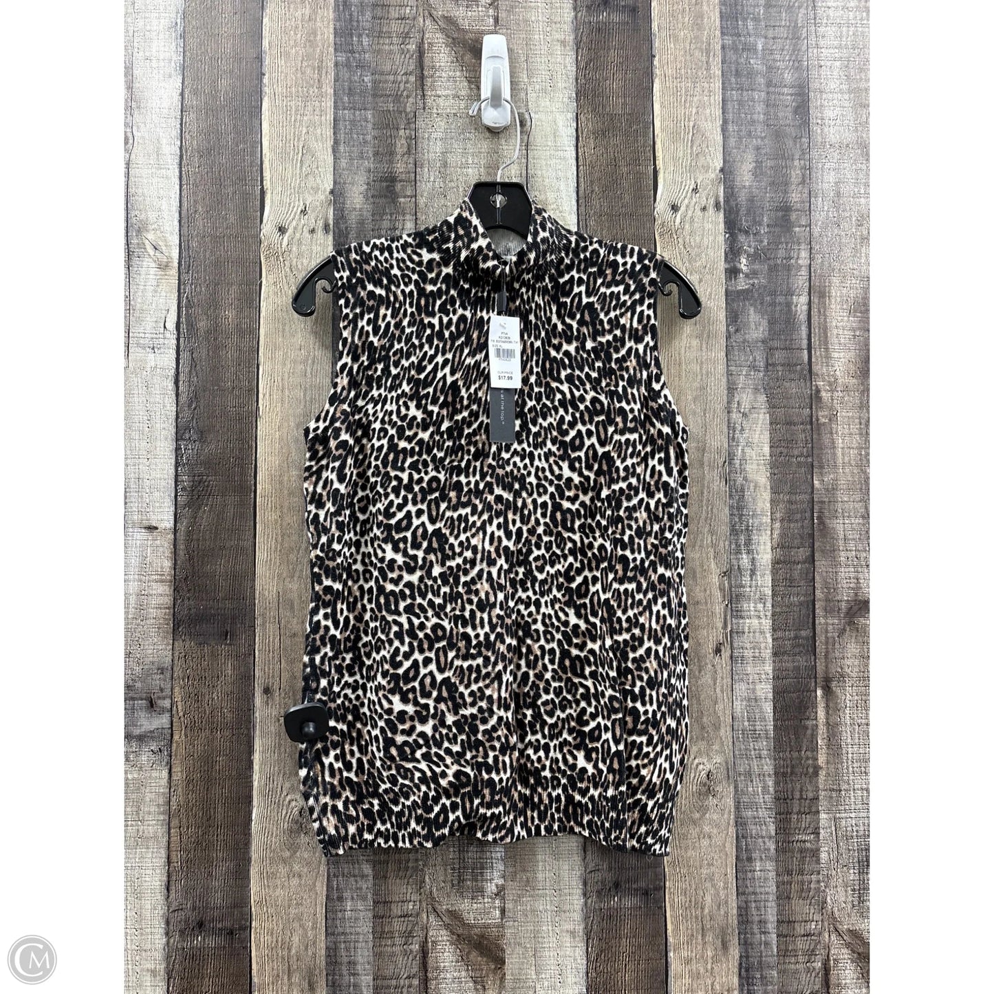Top Sleeveless By Cable And Gauge In Animal Print, Size: Xl
