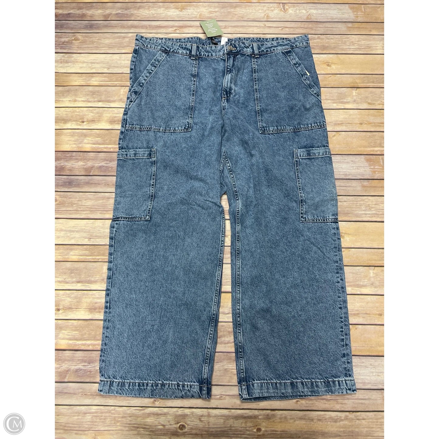 Jeans Wide Leg By Divided In Blue Denim, Size: Xxl