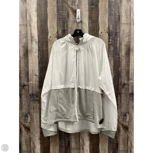 Jacket Windbreaker By Avia In Grey & White, Size: Xxl