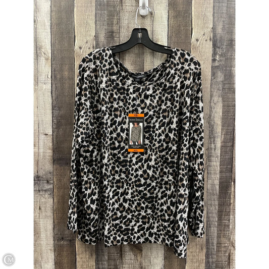 Top Long Sleeve By Mario Serrani In Animal Print, Size: Xxl