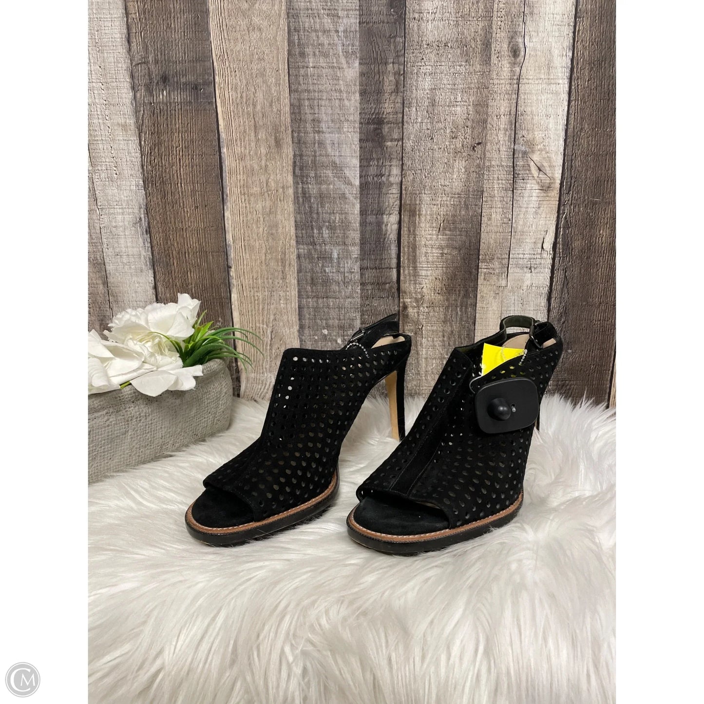 Sandals Heels Stiletto By Via Spiga In Black, Size: 11