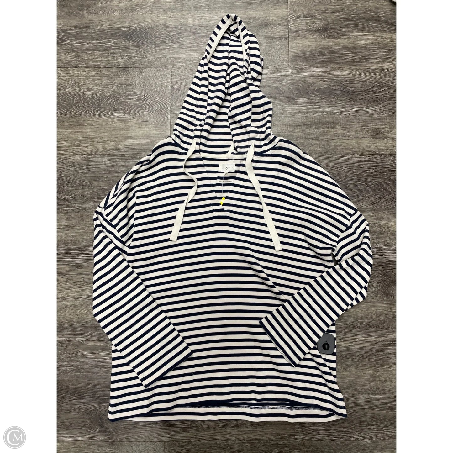 Sweatshirt Hoodie By Lou And Grey In Striped Pattern, Size: M