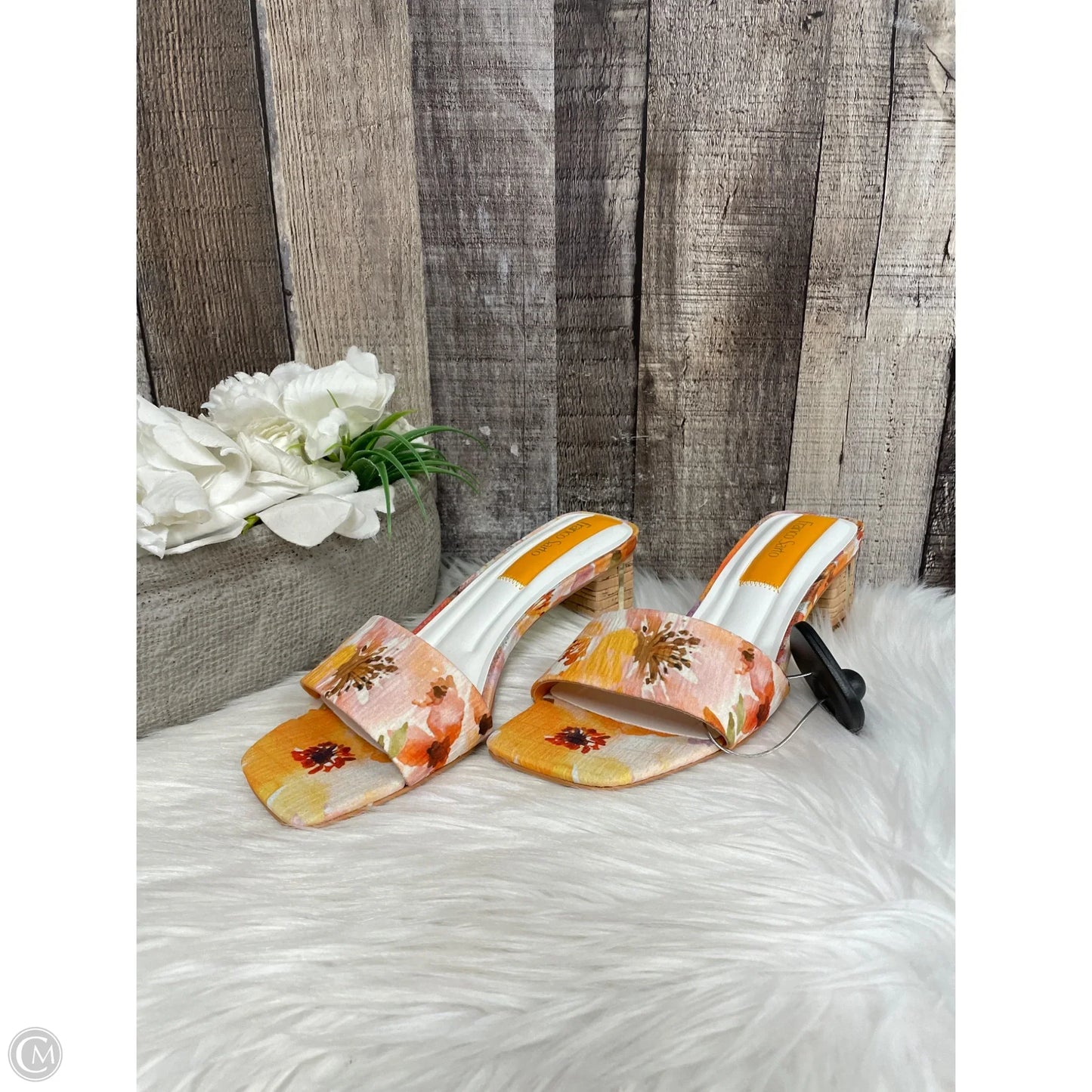 Sandals Heels Block By Franco Sarto In Multi-colored, Size: 6