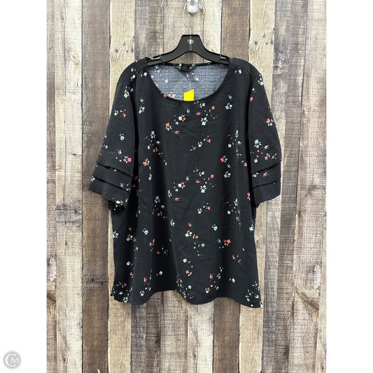 Top Short Sleeve By Investments In Black, Size: 1x